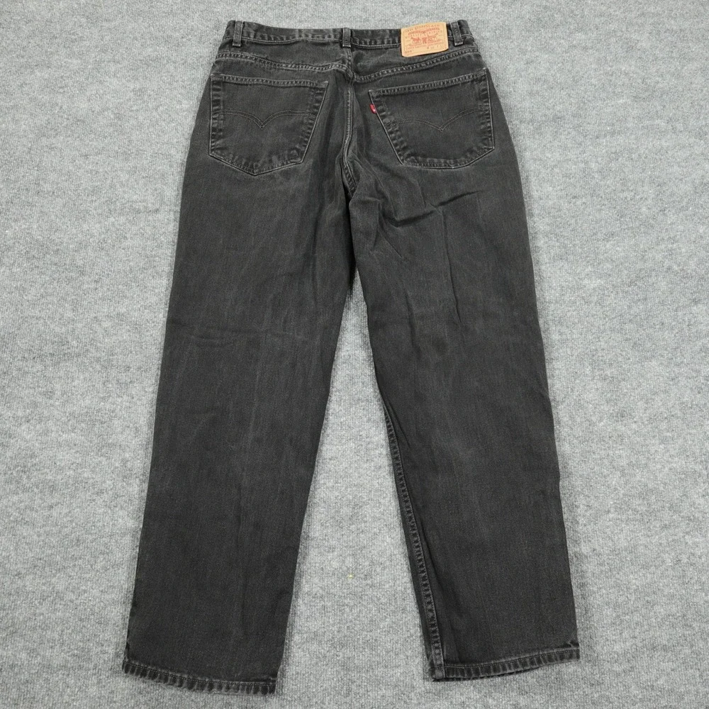 Vintage Levi's 550 Jeans Mens 38x32 Black Relaxed Fit Tapered Leg Denim Y2K